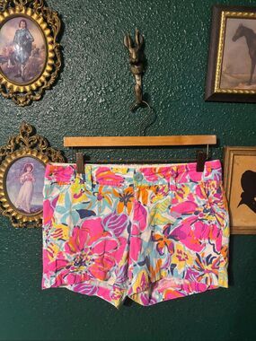 Lilly Pulitzer Callahan Shorts Floral 100% Cotton Size 4 Women's